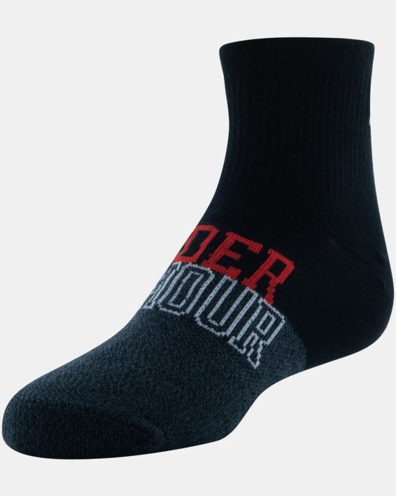 Boys' UA Essential Quarter 6-Pack Socks, Red, pdpMainDesktop image number 13
